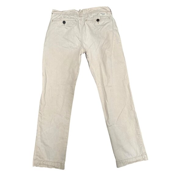 Abercrombie Fitch Size 32 Tan Cargo Pants Khaki Straight Fit Button Fly Trousers - Picture 5 of 13